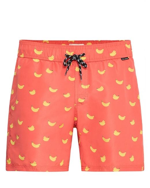 Blend Orange Soft Banana Print Swim Shorts for men