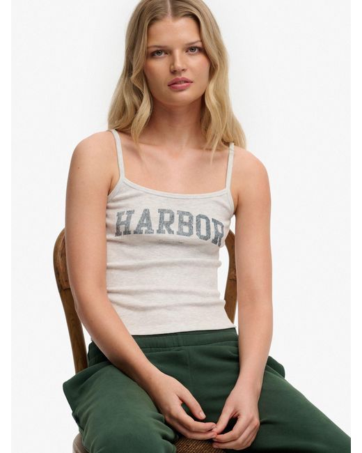 Superdry Gray Athletic Essentials Graphic Print Cami Top