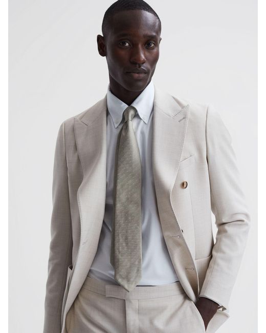 Reiss White Liam - Champagne Polka Dot Tie, One for men