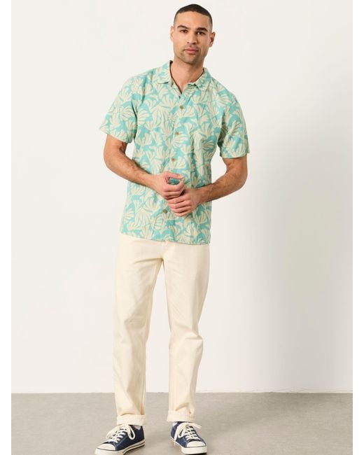 FatFace Green Fatface Short Sleeve Coral Print Shirt for men