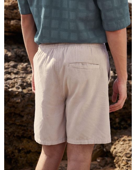 Next Natural Corduroy Elasticated Waist Shorts for men