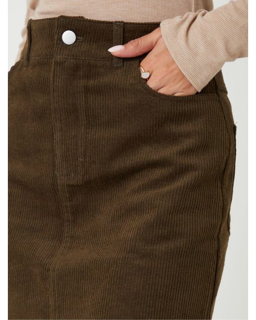 Threadbare Brown Mini Corduroy Skirt