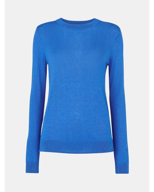 Whistles Blue Annie Sparkle Pullover Mit Rundhalsausschnitteu 34 (Uk 6)
