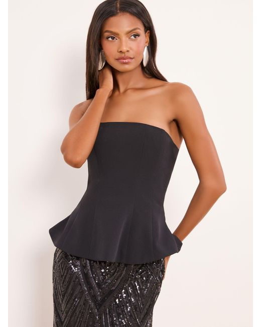 Lipsy Black Premium Bandeau Corset Sequin Combination Maxi Dress