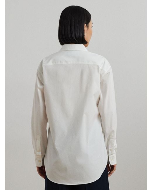 Ralph Lauren White Kotta Relaxed Fit Striped Stretch Cotton Shirt