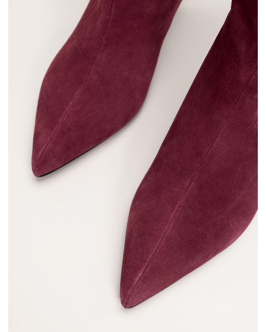 Phase Eight Red Suede Knee High Boots