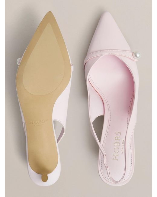 Hobbs Pink Pale Serena Leather Slingbacks
