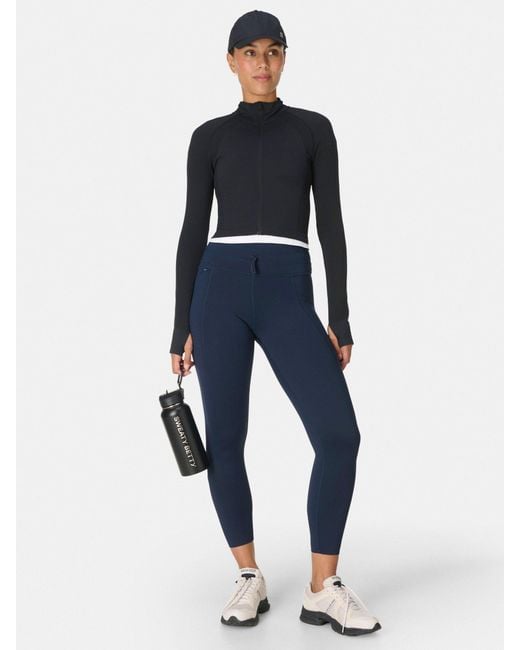 Sweaty Betty Blue Therma Boost Heat Tech 7/8 Walking Leggings
