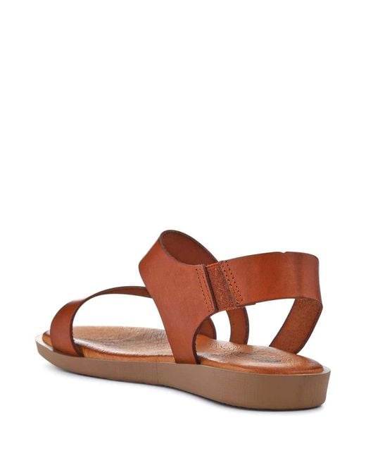 Pavers Brown Elasticated Leather Sandals
