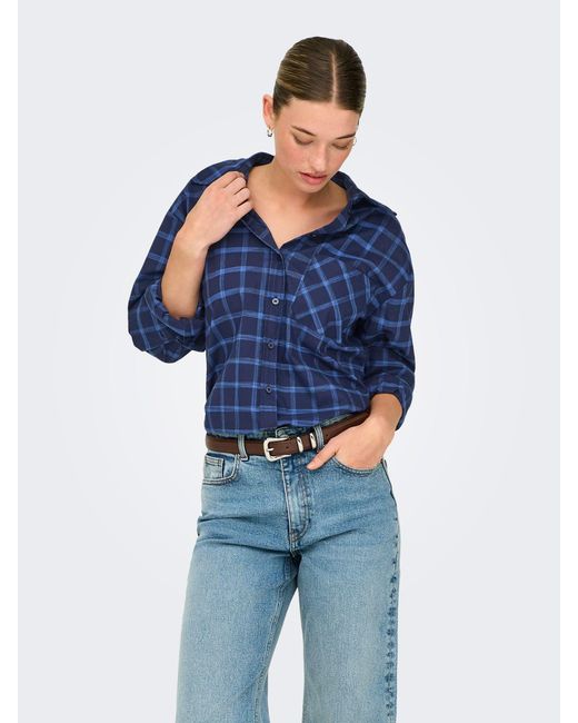 ONLY Blue Checked Shirt