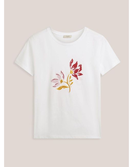 Hobbs White Pixie Flower Printed Short Sleeve T-Shirt