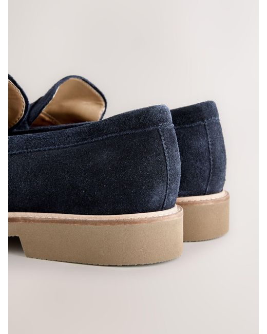 Next Blue Extralight Suede Loafers for men