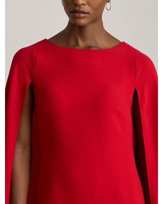 Ralph Lauren Red Lauren Ralph Mini Lauren Petra Cape Georgette Cocktail Dress