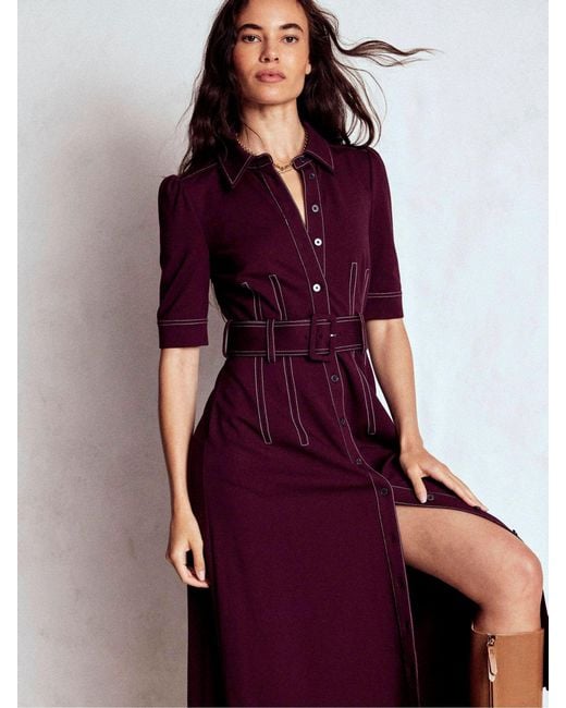 Boden Purple Anita Ponte Shirt Dress