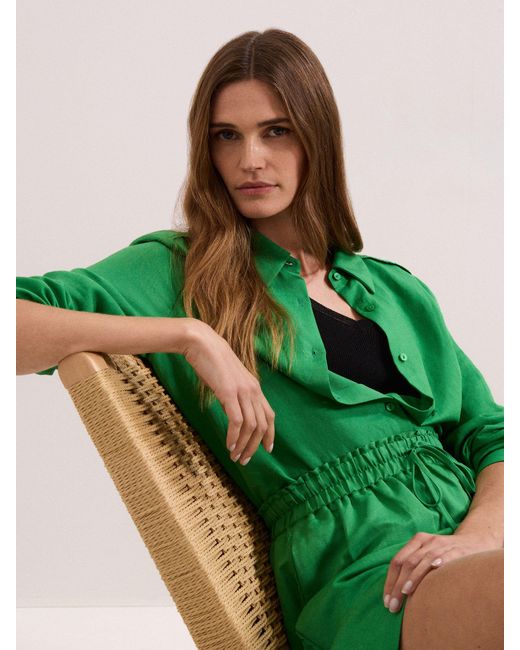 Phase Eight Green Sloane Linen Shirt