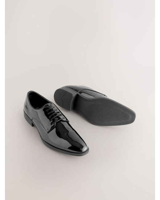Next Lack-Derby-Schuhe in Black für Herren