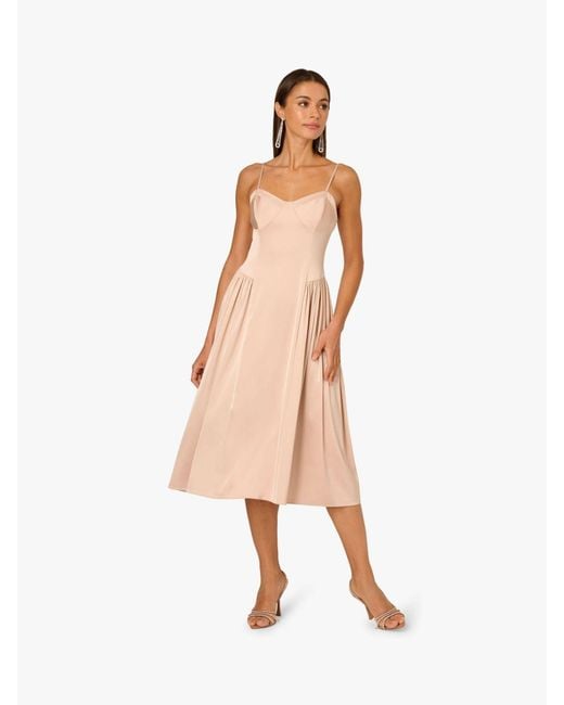 Adrianna Papell Natural Adrianna By Stretch Satin Dress