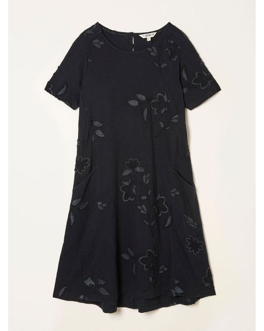 FatFace Black Fatface Simone Embroidered Jersey Mini Dress