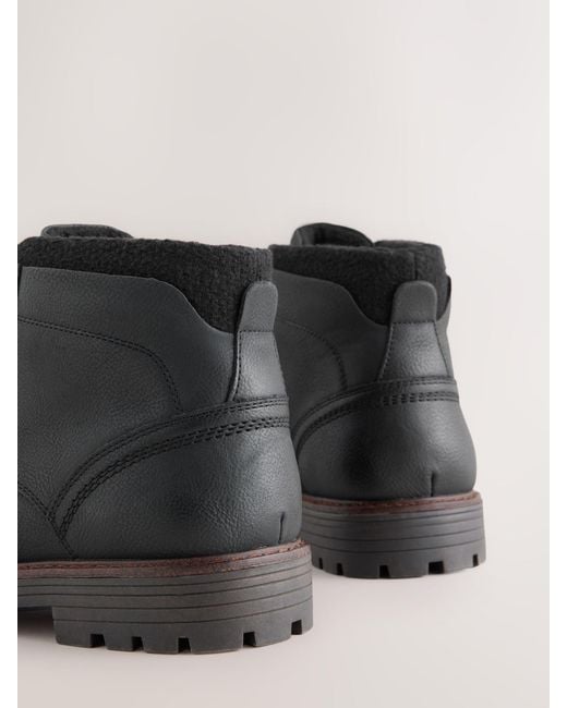 Next Black Borg Lined Chukka Boots for men
