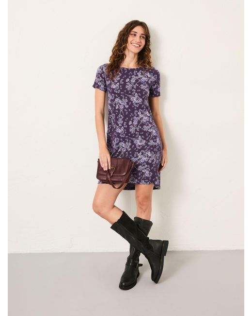 FatFace Purple Fatface Simone Petite Jersey Mini Dress