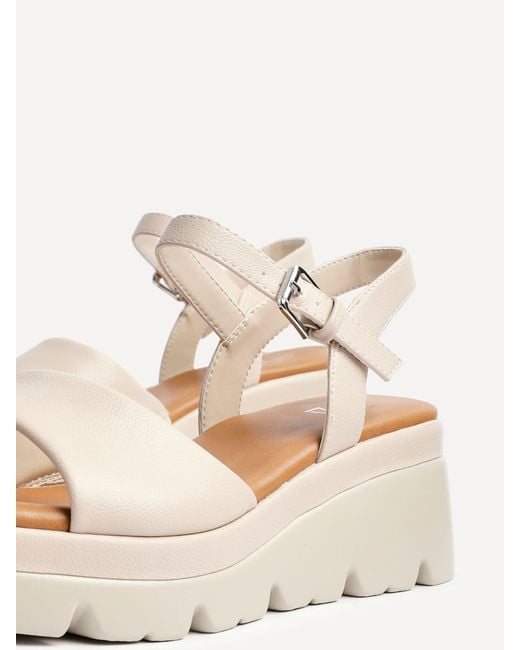 Linzi Natural Nyla Front Strap Platform Sandals