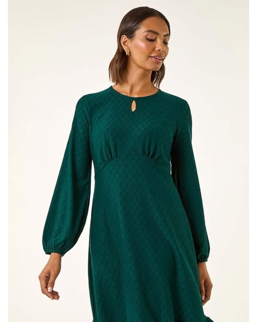 Roman Women's Green Textured Spot Keyhole Dress - eharrisgallery.com Roman Women's Green Textured Spot Keyhole Dress - eharrisgallery.com