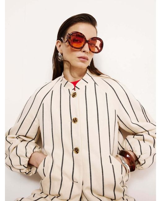 River Island Red Striped Bomber Jacket