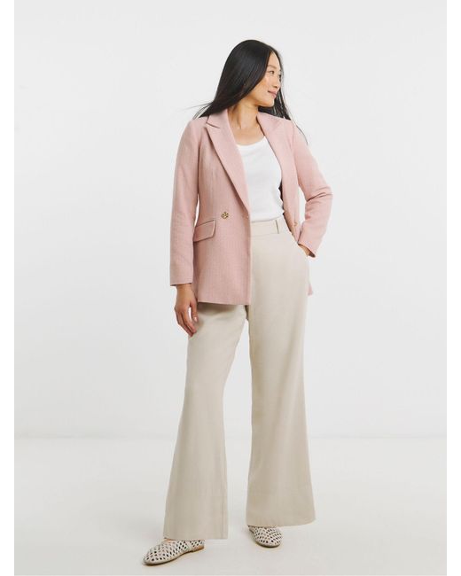 JD Williams White Boucle Double Breasted Blazer