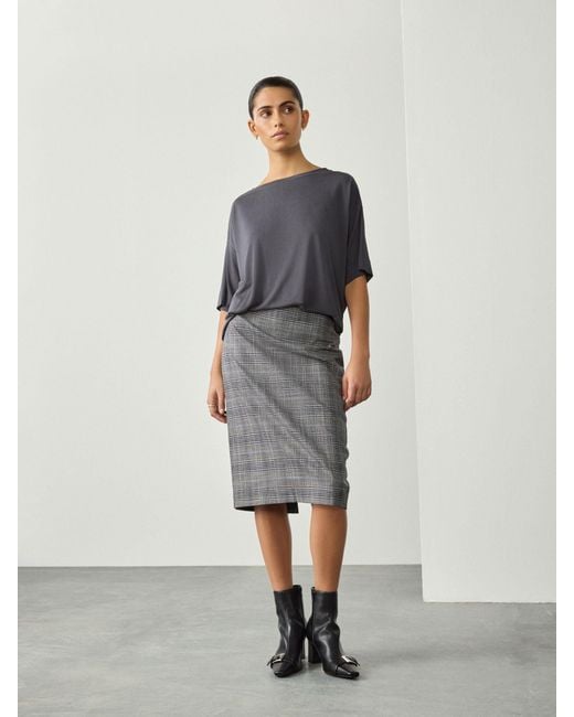 Next White Check Pencil Skirt