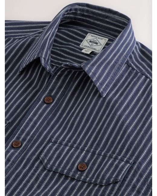 Next Blue Stripe Cotton Long Sleeve 100% Cotton Shirt for men