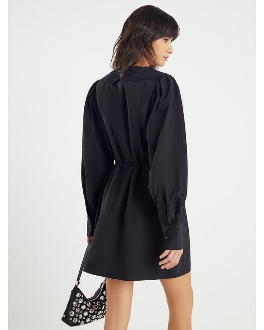 River Island Blue Collar Mini Shirt Dress