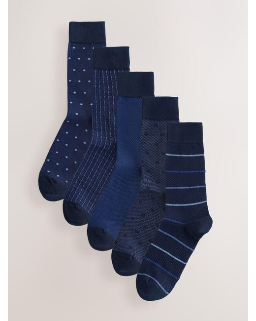 Next Blues Pattern Smart Socks 5 Pack for men
