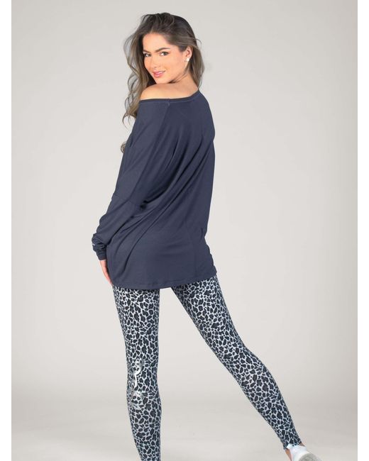 Pineapple Blue Script Long Sleeves Top