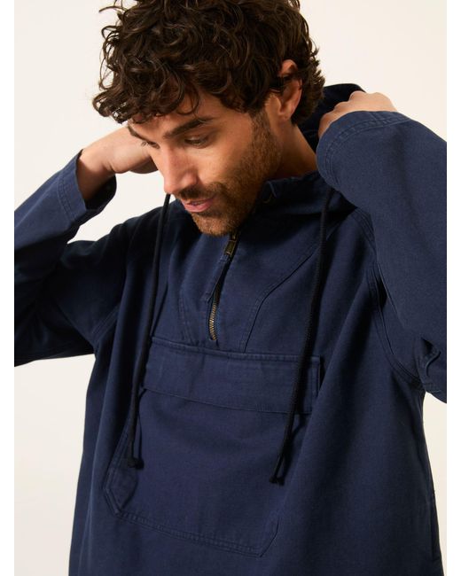 FatFace Blue Fatface Canvas Overhead Smock Jacket for men