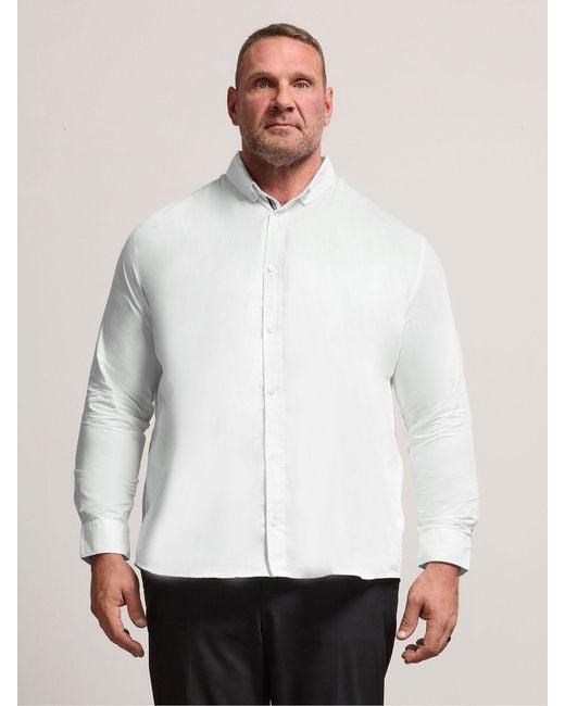 BadRhino Big & Tall White Long Sleeve Poplin Shirts 2 Pack for men