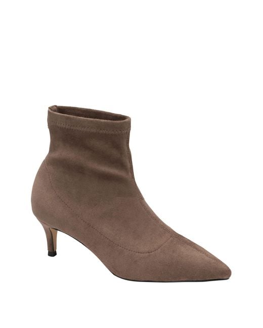 Ravel Brown Imi Socken-Stiefeletten Aus Veloursleder