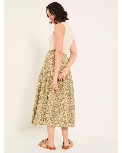 FatFace Natural Fatface Betty Midi Skirt