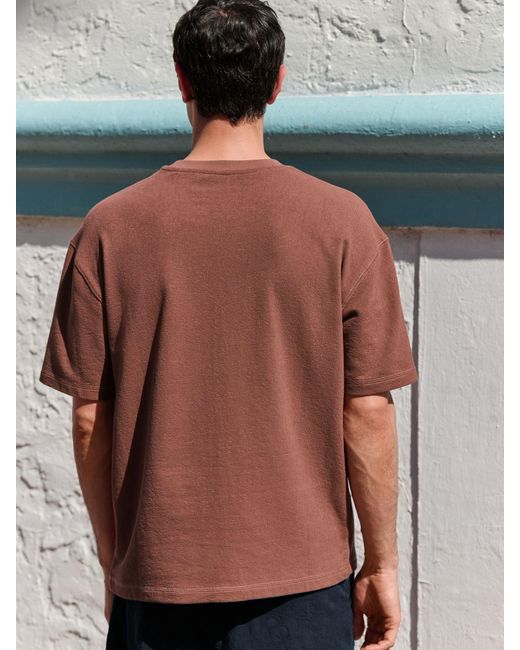 Next Textured Relaxed Heavyweight 100% Cotton T-Shirtxlarge in Brown für Herren
