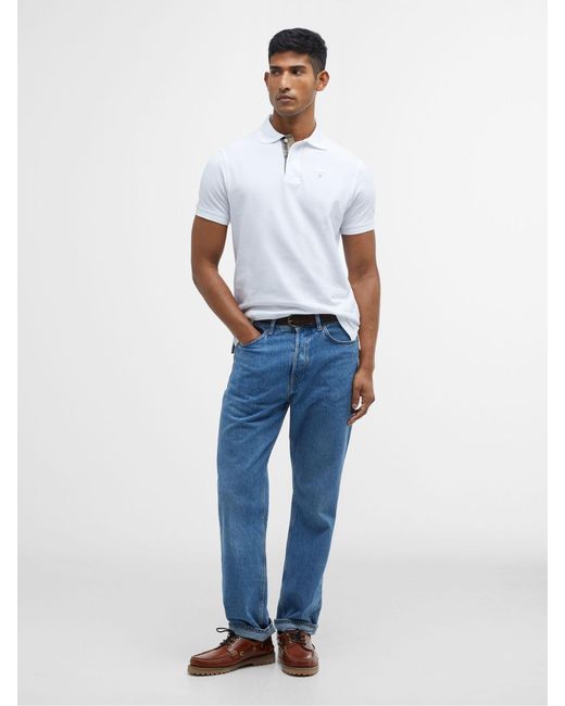 Barbour White Classic Polo Shirt for men