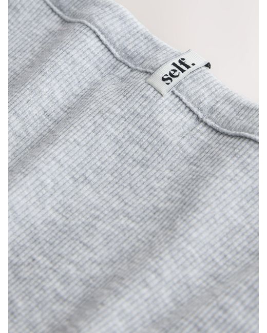 Self Blue Ribbed Cardigan