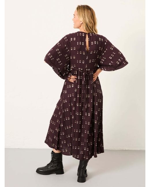 FatFace Purple Fatface Kim Metallic Midi Dress