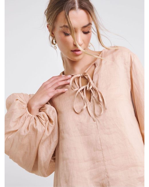 Simply Be Pink Rami Volume Sleeve Blouse