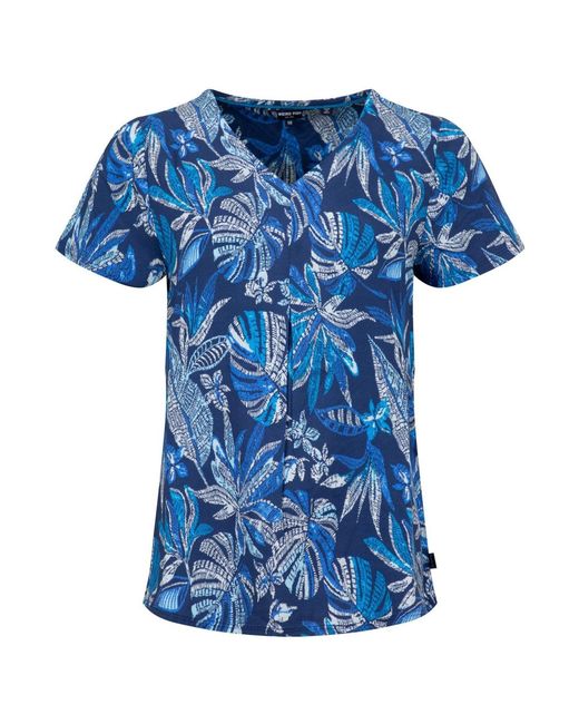 Weird Fish Blue Solle Printed Blouse