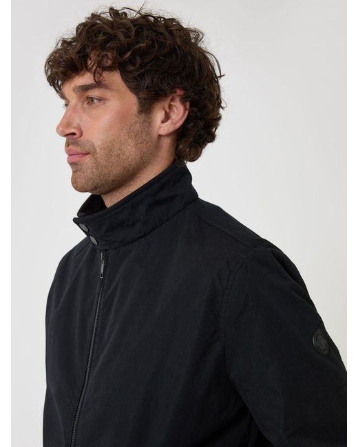Threadbare Blue Showerproof Microfibre Harrington Jacket for men