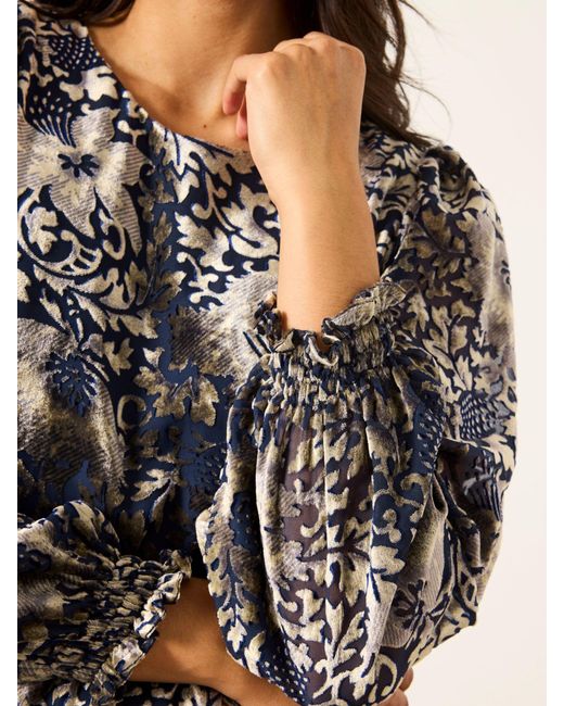 FatFace Black Fatface Veronica Ink Devore Blouse