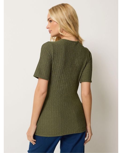 M Com Green Wrap Top