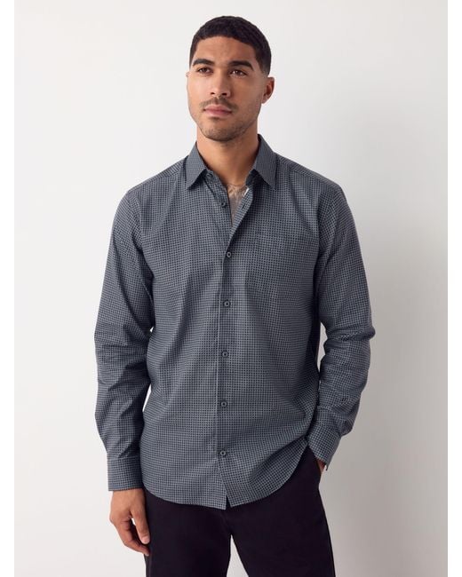 Next Blue Regular Fit Long Sleeve Print Shirt for men