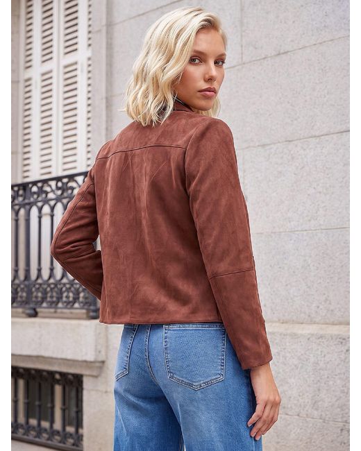 Roman Red Petite Suede Jacket