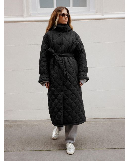 Next Black Long Quilted Jacket