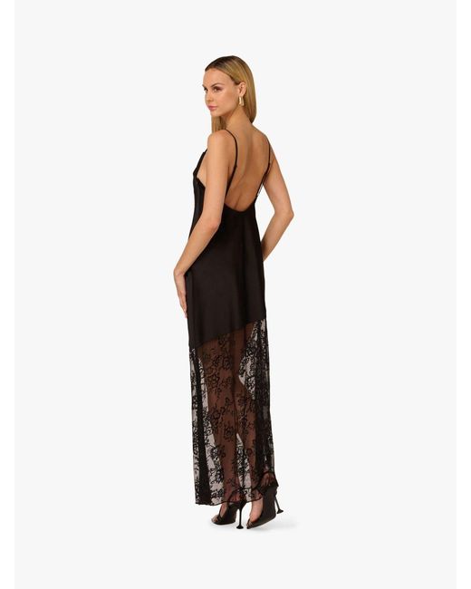 Adrianna Papell Black Adrianna By Stretch Satin Long Dress